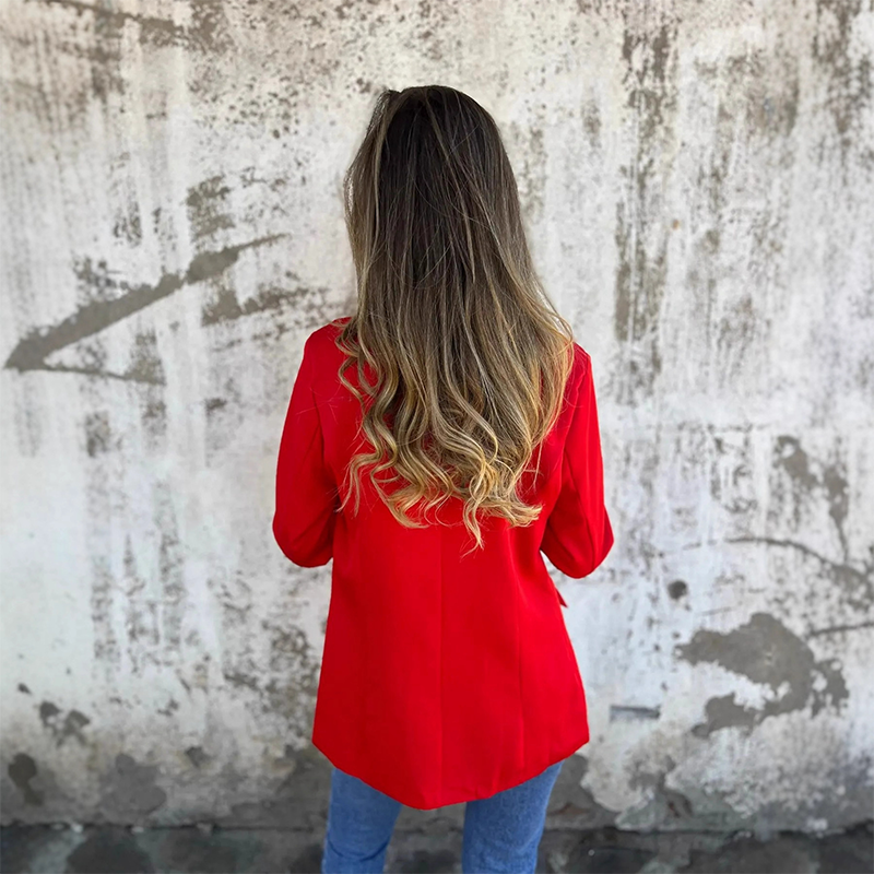 Modova™ | Jednobarevné sako s leopardí podšívkou